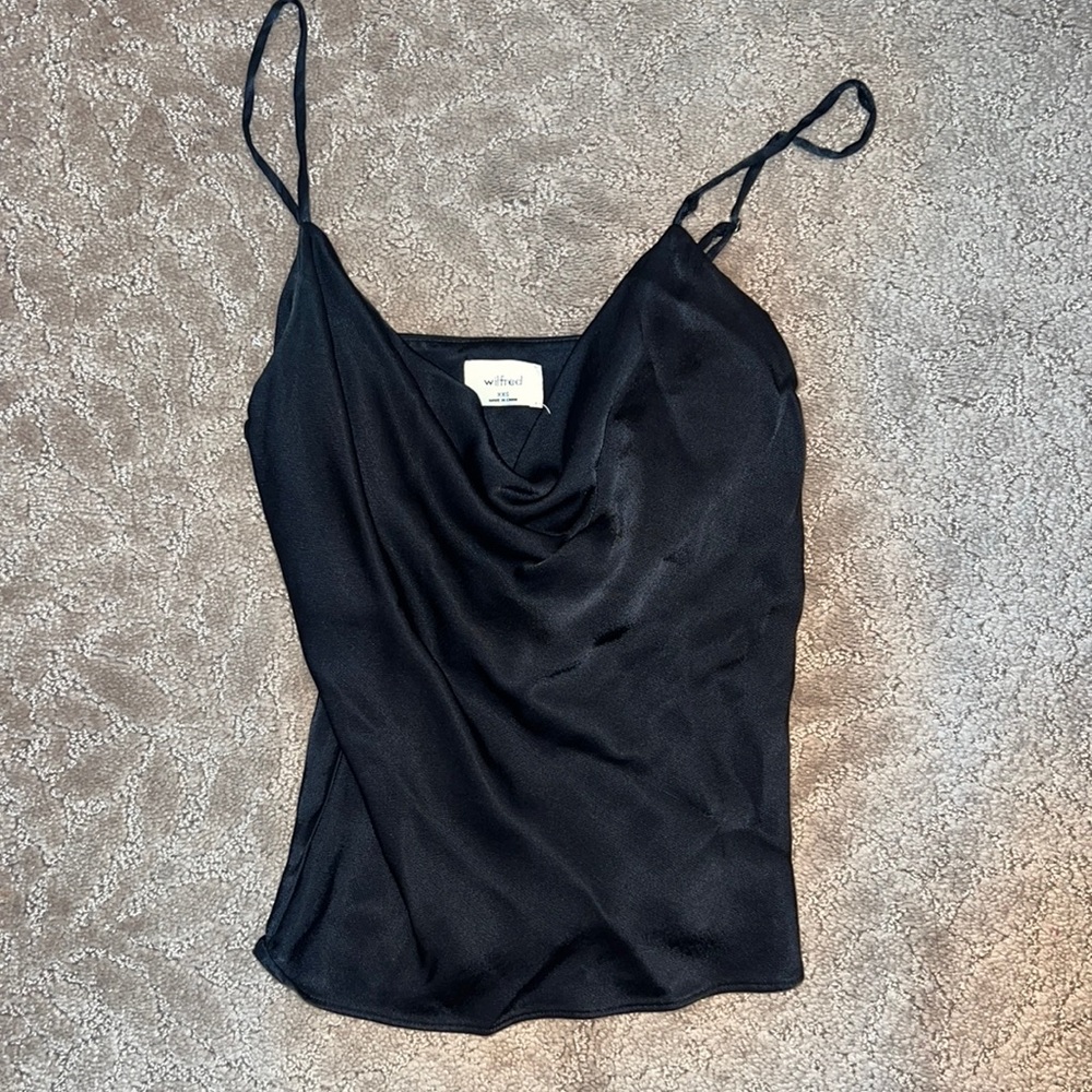 Wilfred cowl neck satin top